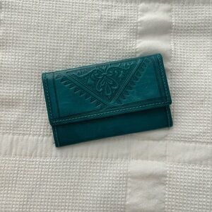 Elegant Teal Embossed Women's Wallet